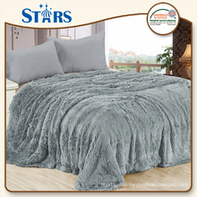 GS-FFPVB-6 solid color polyester Knitted PV Plush blanket for bedding